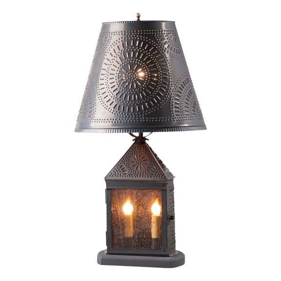 Irvins Country Tinware Harbor Lamp with Chisel Shade in Kettle Black