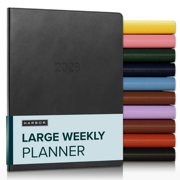 Harbor Large Weekly Planner 2026 - Cambridge Black - 9.75x7.5"