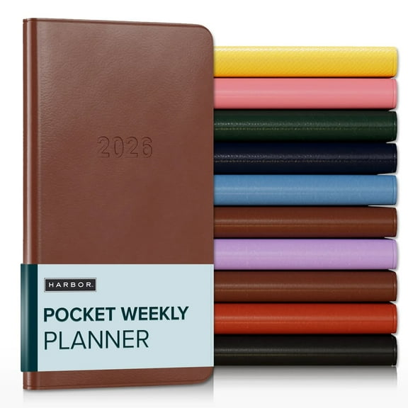 Harbor Pocket Weekly Planner 2026 - Cambridge Cognac - 6x3.25"
