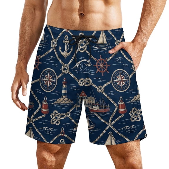 Harbor Rope ClassicMen’s Beach Shorts Quick Dry Swim Trunks, Lightweight Board Shorts with Elastic Waist for Swimming, Pool, Vacation and Summer Beachwear