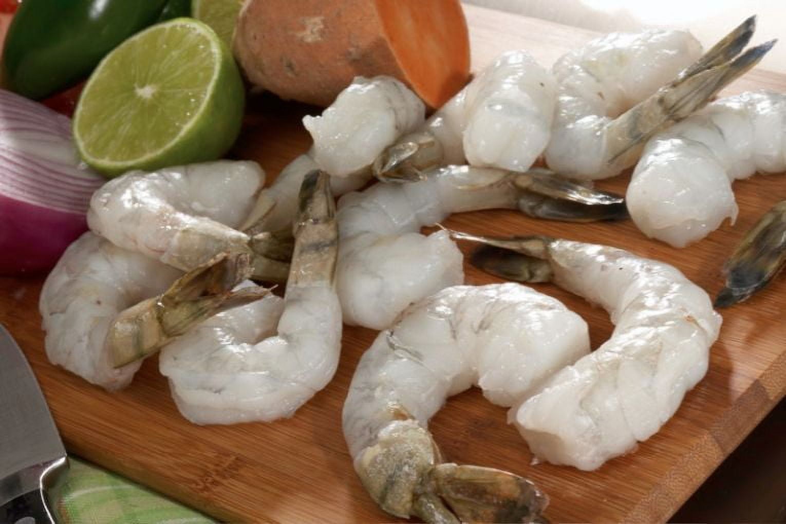 Harbor Seafood Peeled and Deveined Tail On Raw Shrimp, 13/15 Size
