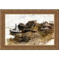 thumbnail image 1 of Harbor View 24x18 Gold Ornate Wood Framed Canvas Art by John Henry Twachtman, 1 of 2