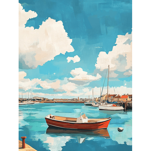 Harbor View Canvas Print/Wall Art Perfect for Living Room Bedroom Office Kitchen and Bathroom Decoration.