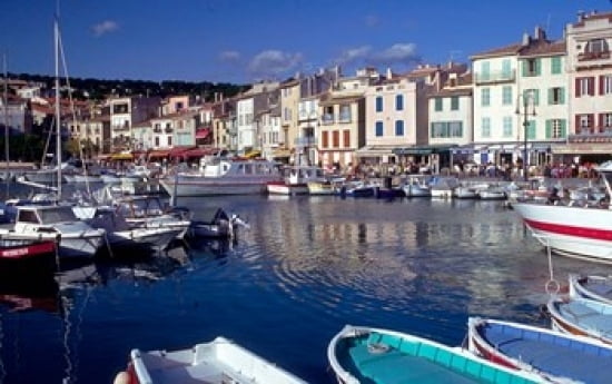 Harbor View Cassis France Canvas Art - Walter Bibikow DanitaDelimont (36 x 18)