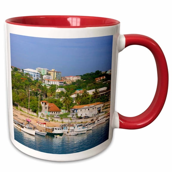 3drose, Harbor View, Nassau, Bahamas - Ca05 Ksu0000 - Keren Su, 15oz Two-tone Red Mug
