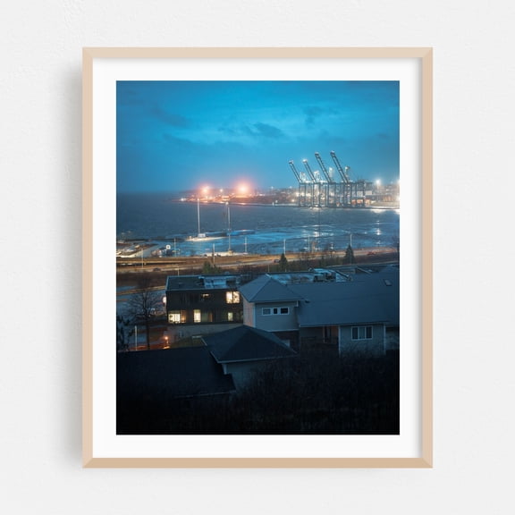 Harbor View, Saint John - Saint John New Brunswick Canada Photography Oak Framed Wall Art Print 30 x 40 inches