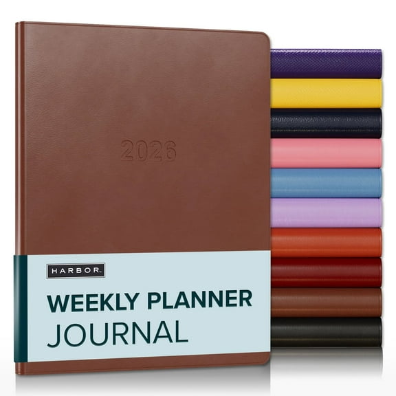 Harbor Weekly Planner Journal Planner 2026 - Cambridge Cognac - 9"x7"