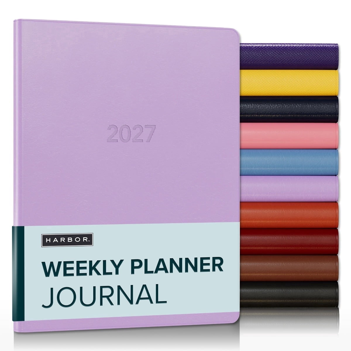 Harbor Weekly Journal Notebook Planner 2027 - Lined, Durable Faux Leather, Softcover, 176 Quality Pages - For Men and Women, For Writing, Work & Travel - Cambridge Lavender - 9"x7"