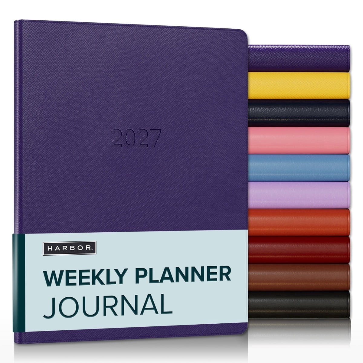 Harbor Weekly Journal Notebook Planner 2027 - Lined, Durable Faux Leather, Softcover, 176 Quality Pages - For Men and Women, For Writing, Work & Travel - Key West Dark Purple - 9"x7"