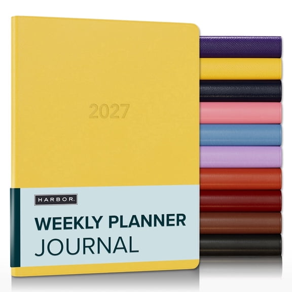 Harbor Weekly Journal Notebook Planner 2027 - Lined, Durable Faux Leather, Softcover, 176 Quality Pages - For Men and Women, For Writing, Work & Travel - Key West Sundance - 9"x7"