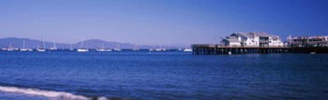 Harbor and Stearns Wharf Santa Barbara California USA Canvas Art - Panoramic Images (15 x 5)