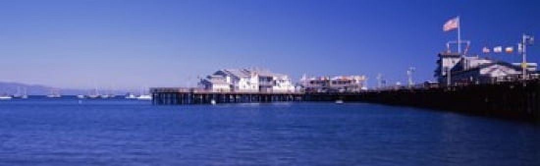 Harbor and Stearns Wharf Santa Barbara California USA Canvas Art - Panoramic Images (36 x 12)