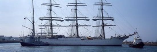 Harbor maneuvers at a harbor Rosmeur Harbour Douarnenez Finistere Brittany France Canvas Art - Panoramic Images (36 x 12)