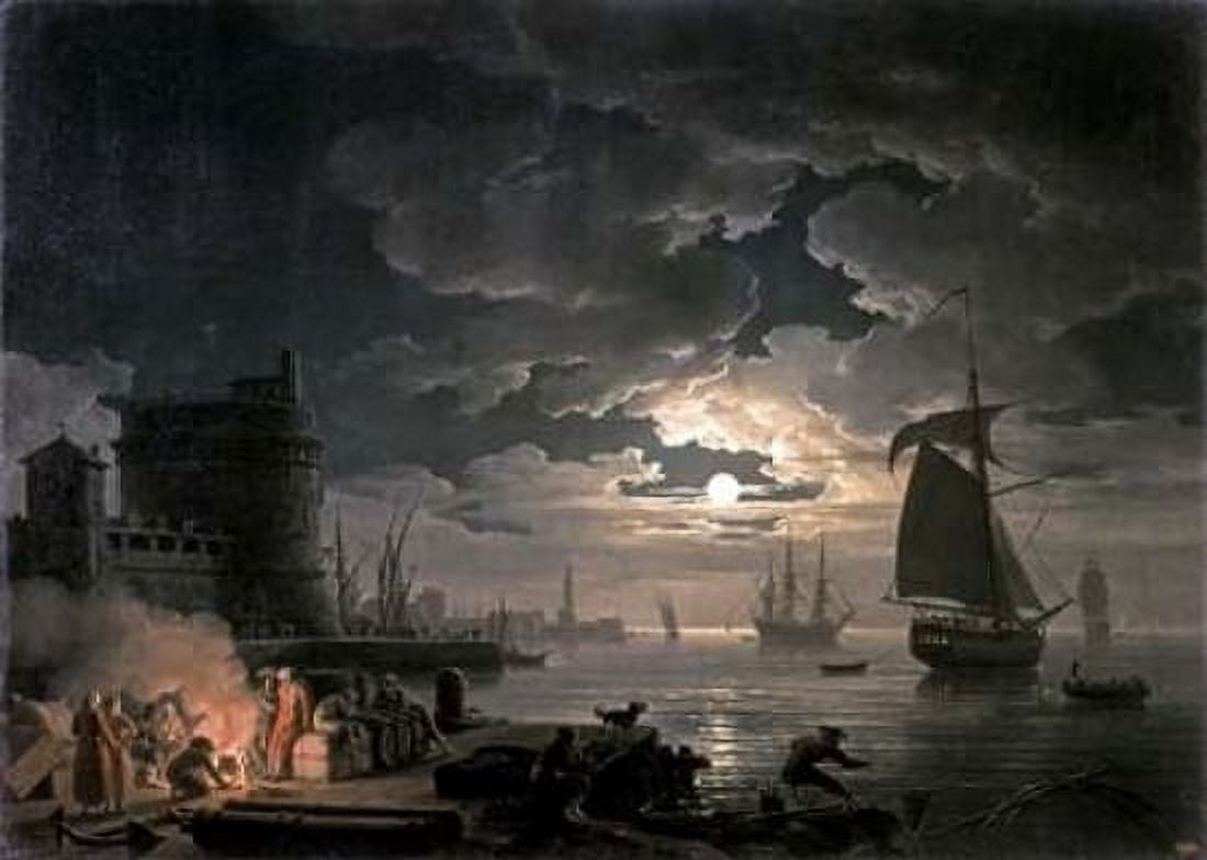 Harbor of Palermo Canvas Art - Claude-Joseph Vernet (20 x 28)
