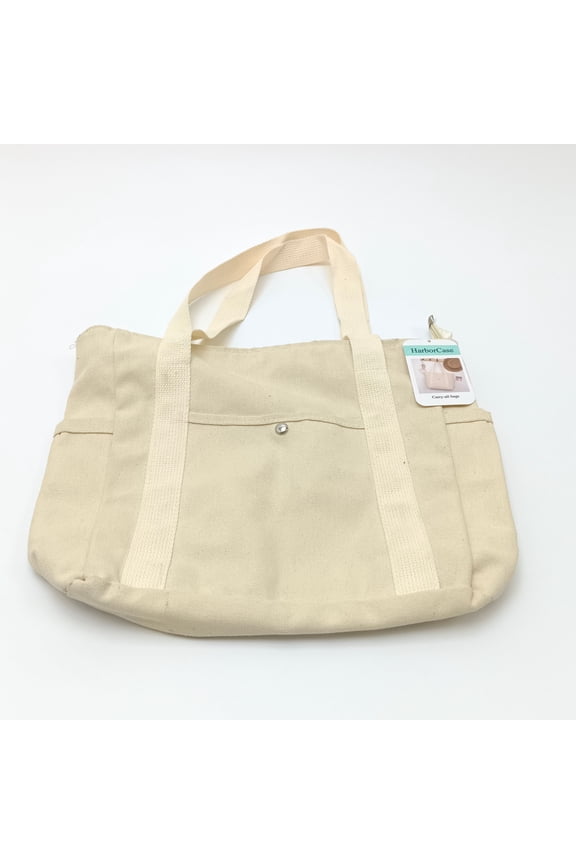 Carry-all bags Multi-Purpose Carry-All Bag with Zipper, Beige, Polyester, 14 Inch