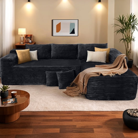 HarborHue 108" Modular Sectional Sofa, Oversized L-Shape Cloud Couch with Deep Seats, Memory Foam, No Assembly, Living Room Furniture