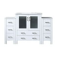 thumbnail image 1 of Harborfront 54 in W x 18.25 in D White Single Bath Vanity with Side Cabinets and White Ceramic Top, 1 of 5