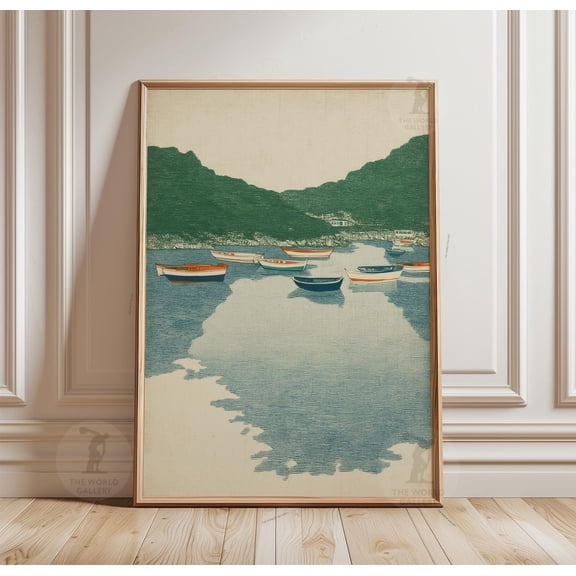 Harbour Boats Coastal Fishing Poster Unframed Paper Print