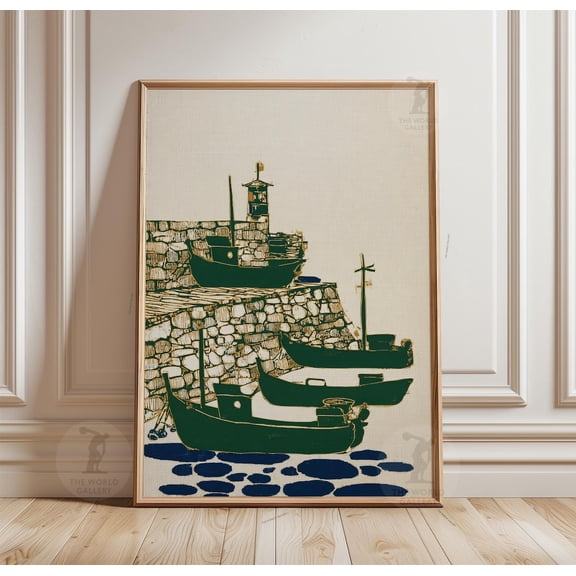 Harbour Boats Coastal Quay Poster Unframed Paper Print