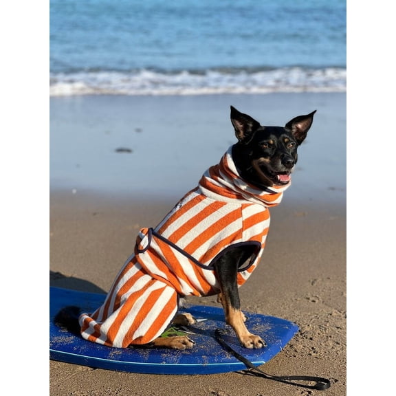 Harbour Hounds Dog Drying Robe, Orange, Ultra-Absorbent & Soft Towel, Fast-Drying Comfort for Pets, Perfect for All Breeds