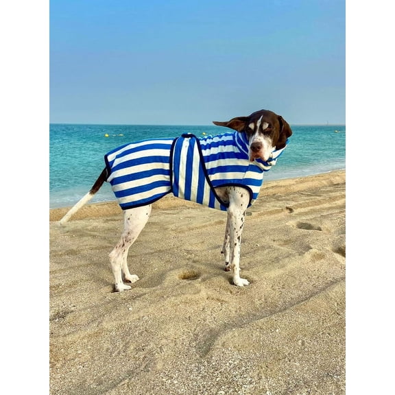 Harbour Hounds Dog Drying Robe, Sea Blue, Ultra-Absorbent & Soft Towel, Fast-Drying Comfort for Pets, Perfect for All Breeds
