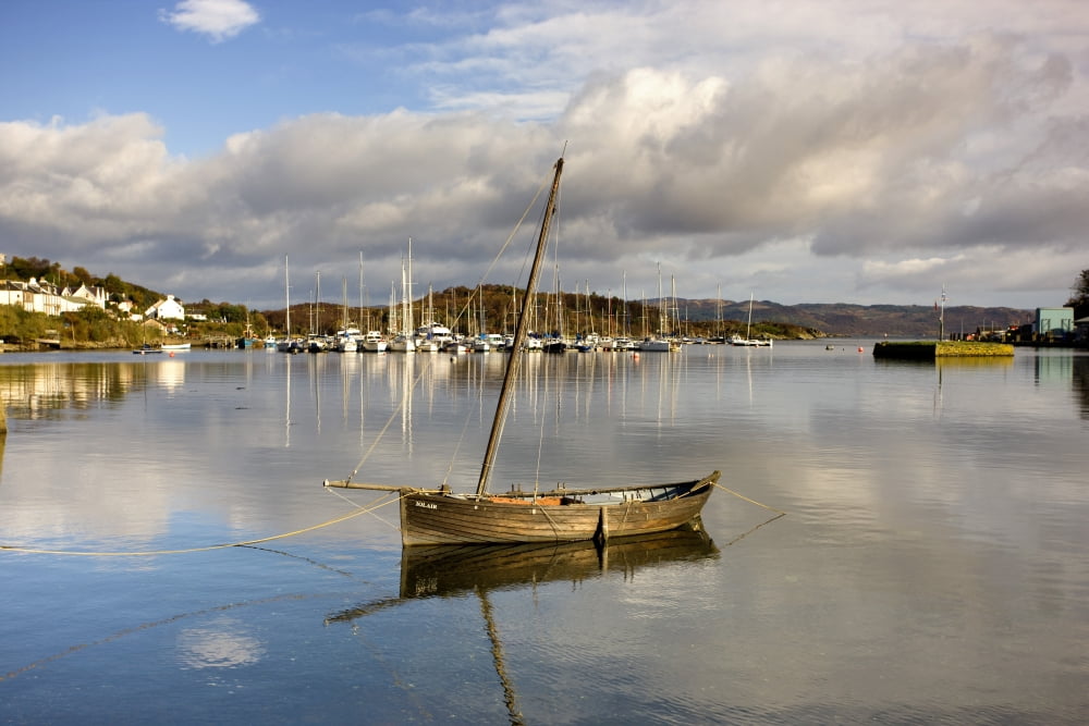 Harbour In Tarbert Scotland Uk Canvas Art - John Short Design Pics (18 x 12)