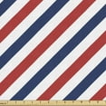 thumbnail image 1 of Harbour Stripe Fabric by the Yard, Vintage Barber Pole Helix of Colored Stripes Medieval Contrast Design, Decorative Upholstery Fabric for Chairs & Home Accents, 3 Yards, Blue Red White by Ambesonne, 1 of 4