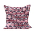thumbnail image 1 of Harbour Stripe Fluffy Throw Pillow Cushion Cover, Blue Anchors on Horizontal Paintbrush Stripes Marine Graphic, Decorative Square Accent Pillow Case, 26" x 26", Dark Blue Magenta White, by Ambesonne, 1 of 5