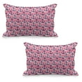 thumbnail image 1 of Harbour Stripe Quilted Pillowcover Set of 2, Blue Anchors on Horizontal Paintbrush Stripes Marine Graphic, Standard Queen Size Pillow Cover Bedroom, 30" x 20", Dark Blue Magenta White, by Ambesonne, 1 of 1