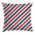 thumbnail image 1 of Harbour Stripe Throw Pillow Cushion Cover, Vintage Barber Pole Helix of Colored Stripes Medieval Contrast Design, Decorative Square Accent Pillow Case, 20 X 20 Inches, Blue Red White, by Ambesonne, 1 of 2