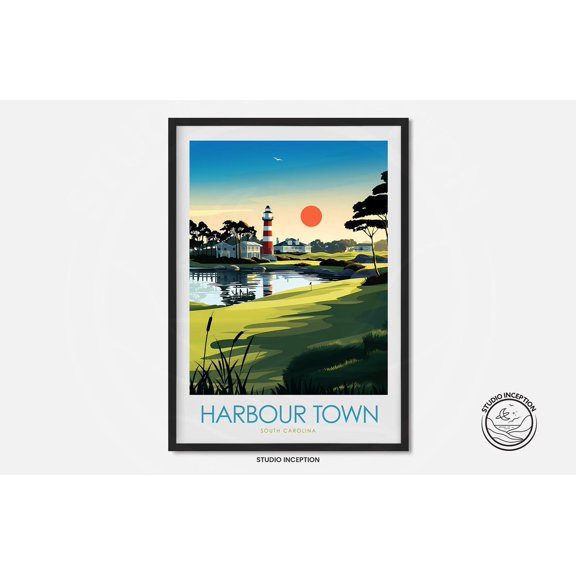Harbour Town Golf Links Course Wall Art Decor Unframed Paper Print