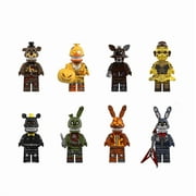 Harbrot 8 PCS Five Nights At Freddy'S Toys Sets, Five Nights At Freddy'S Action Figures Building Toys Building Toys Sets for Collectible Children'S Puzzle Toys, Puzzles Toys for Boys, A
