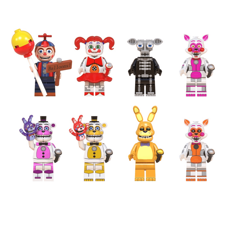 Harbrot Five Nights at Freddy's Action Figures, Halloween Series Five Nights at Freddy's Toys Children's Building Toys Sets 3D Kids Puzzles Halloween Decorations, Building Blocks for Kids Ages 4-8, C