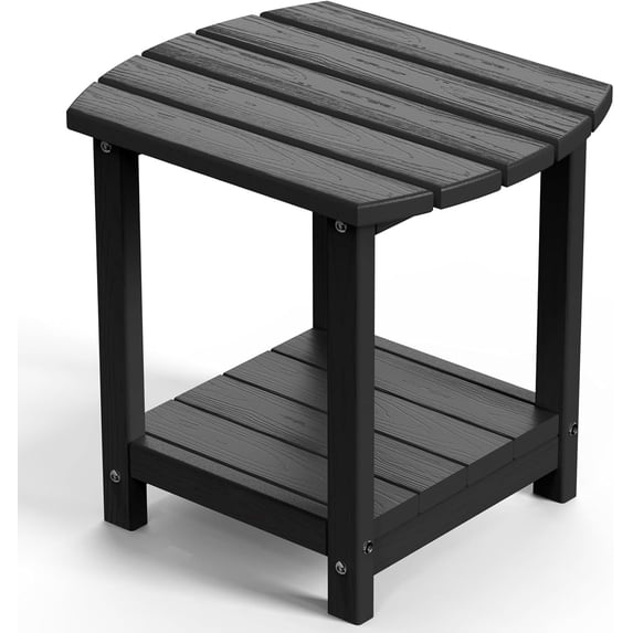 Side Table for 7-Piece HDPS Outdoor Sofa Patio Furniture Set, Black