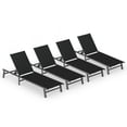 thumbnail image 1 of Harbweb Outdoor Lounge Chair Set of 4 for Pool, Aluminum Chaise Lounge Chairs with 5-Position Recliner, No Assembly Patio Lounge Chair for Backyard, Poolside, Deck, Lawn (Black), 1 of 8