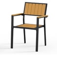 thumbnail image 1 of Harbweb Stackable Outdoor Patio Dining Chairs, Teak, 1 of 6
