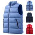 thumbnail image 1 of Harcomeey Mens Stand Collar Puffer Vest Full Zip Loose Casual Warm Padded Sleeveless Gilet Outerwear for Daily Outdoor Wear, 1 of 7