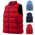 thumbnail image 1 of Harcomeey Mens Stand Collar Puffer Vest Full Zip Loose Casual Warm Padded Sleeveless Gilet Outerwear for Daily Outdoor Wear, 1 of 7