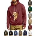thumbnail image 1 of Harcomeey Pet Carrier Hoodies for Men,Oversized Long Sleeve Cozy Soft Pet Hooded Sweatshirts with Pocket Fall Clothes, 1 of 8