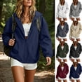 thumbnail image 1 of Harcomeey Plus Size Womens Waterproof Raincoat Lightweight Solid Color Jackets Windproof Hooded Jacket with Pockets, 1 of 10