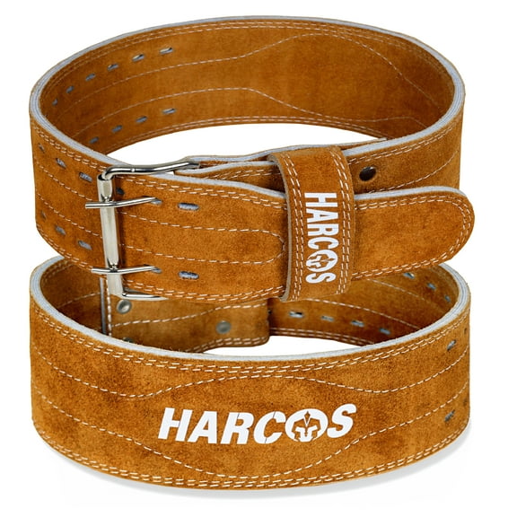 Harcos Genuine Leather Unbreakble, non tearable 8mm Heavy Gym Belt for Men & Women Workout Deadlift Belt for Gym Suede Powerlifting Weight Lifting for Heavy Workout gym belt(Large)