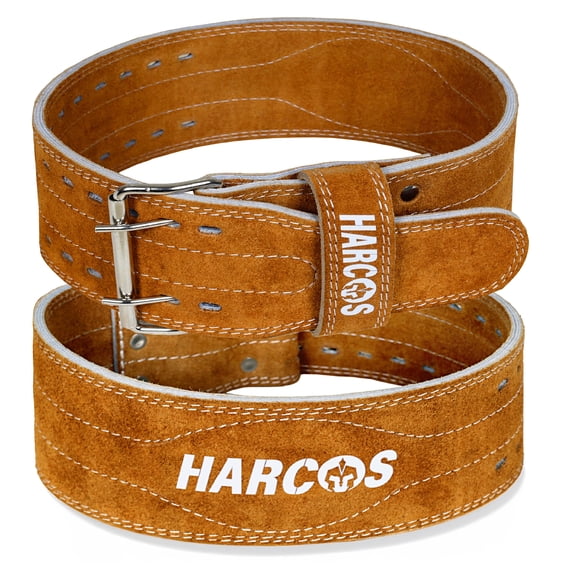 Harcos Genuine Leather Unbreakble, non tearable 8mm Heavy Gym Belt for Men & Women Workout Deadlift Belt for Gym Suede Powerlifting Weight Lifting for Heavy Workout gym belt(Large)