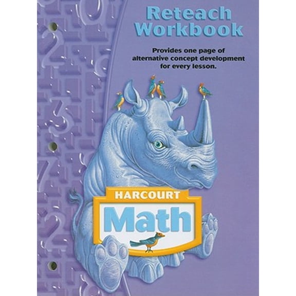 Pre-Owned Harcourt Math: Reteach Workbook Grade 4 (Paperback) 0153364939 9780153364938