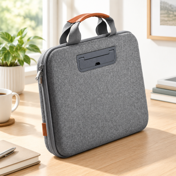 Hard 15.6 Inch Laptop Sleeve 2 In 1 Lap Desk For- Gray