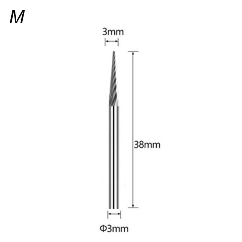Hard Alloy Tungsten Steel Rotary File 3x3mm Single and Double Groove ...