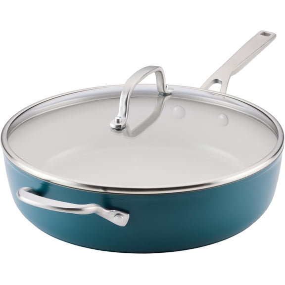 Hard Anodized Ceramic Induction Nonstick Cookware Frying Pan/Skillet, Dishwasher Safe, 10 Inch Non Stick Fry Pan with Stainless Steel Handle - Agave Blue