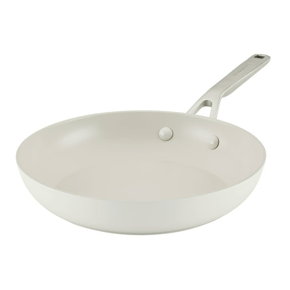 KitchenAid Hard Anodized 10 Inch Ceramic Nonstick Frying Pan, Oven Safe to 500F, Porcelain White
