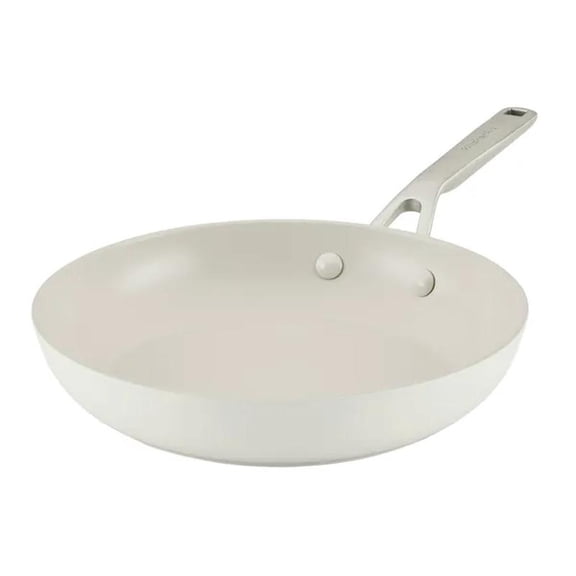 Hard Anodized Ceramic Nonstick Frying Pan, Oven Safe to 500F, Porcelain White
