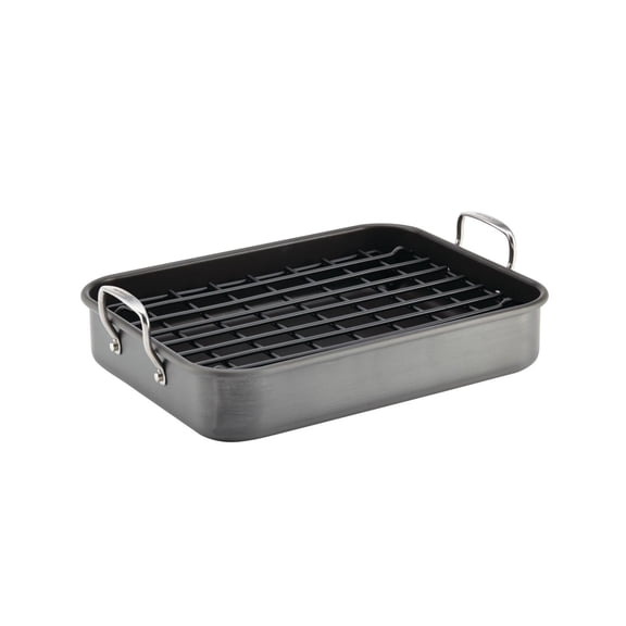 Hard-Anodized Non-Stick 12" x 16" Roaster & Dual-Height Rack