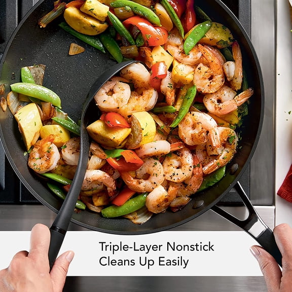 Hard Anodized Nonstick Frying Pan 12.25 Inch  Black for Everyday Cooking